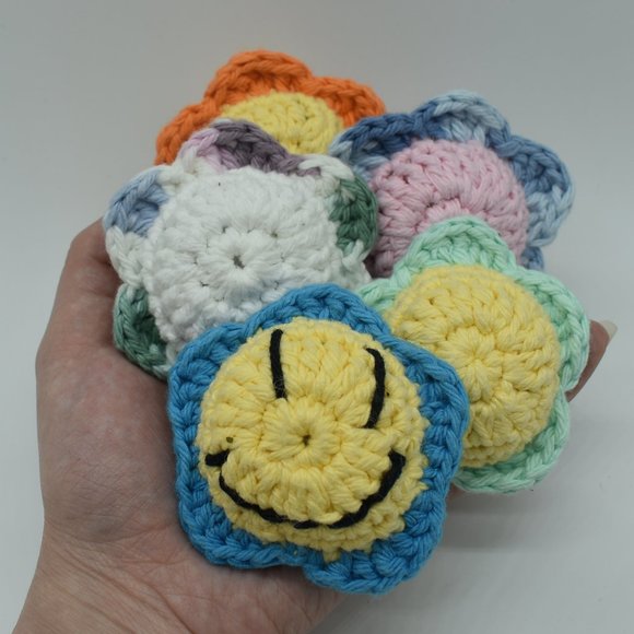 Handcrafted Crochet Daisy catnip toys set of five
